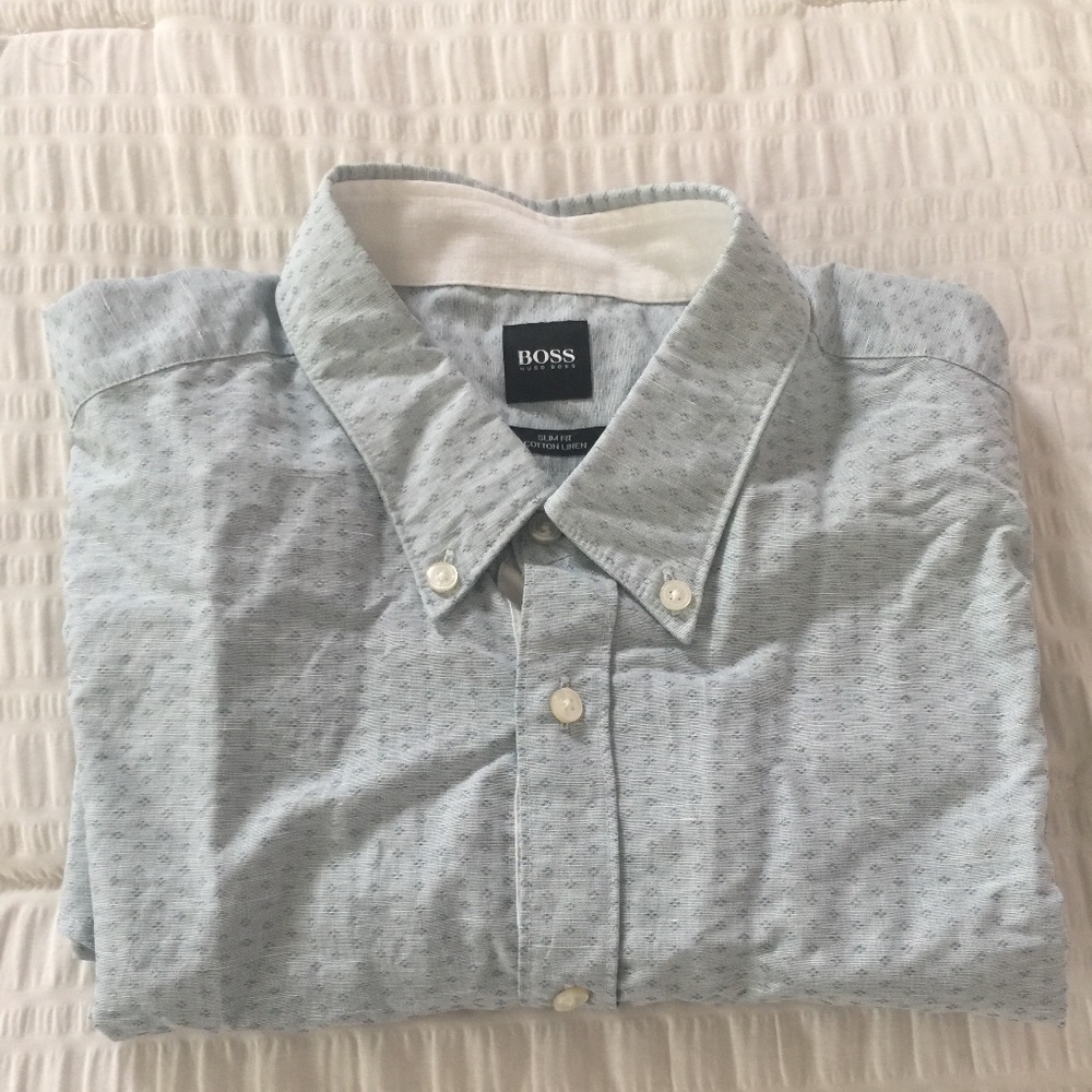 Hugo Boss Men's Button Down Short Sleeve Shirt